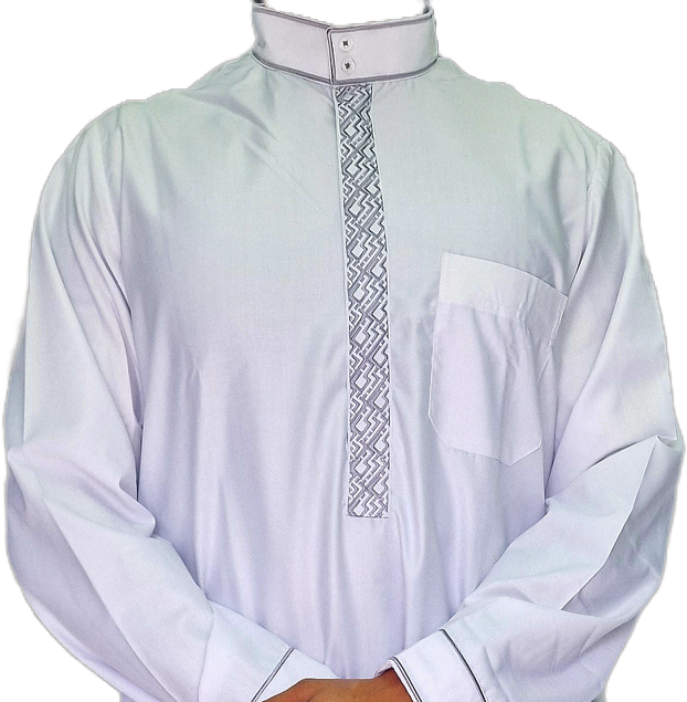 White Thobe with collar