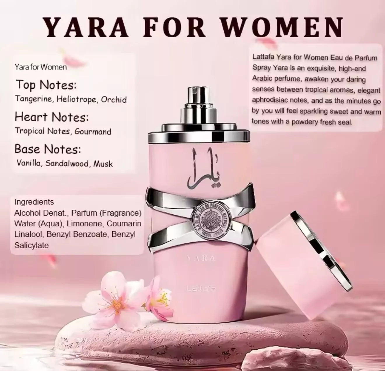 Yara Eau de Parfum Spray 100ml by Lattafa