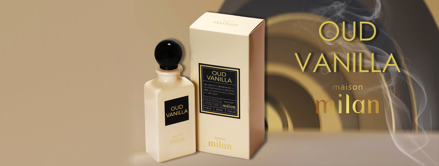 Oud vanilla By Maison milan vanilla Amber Fragranced Perfum Spray For Men 90ml halal