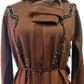 Plain Brown Abaya with Gold Embellishments