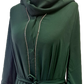 Forest Green Abaya with Gold Trimming