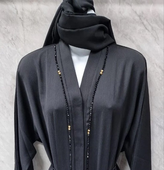 Black Abaya with Gold Embellishments