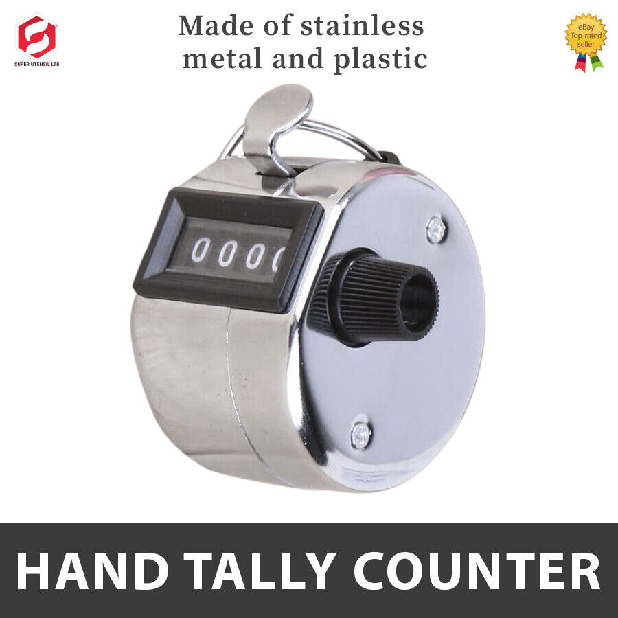 Mechanical Tally Counter Hand Held 4 Digit Palm Golf Finger Counting Clicker