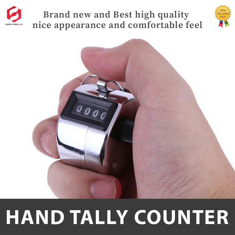 Mechanical Tally Counter Hand Held 4 Digit Palm Golf Finger Counting Clicker