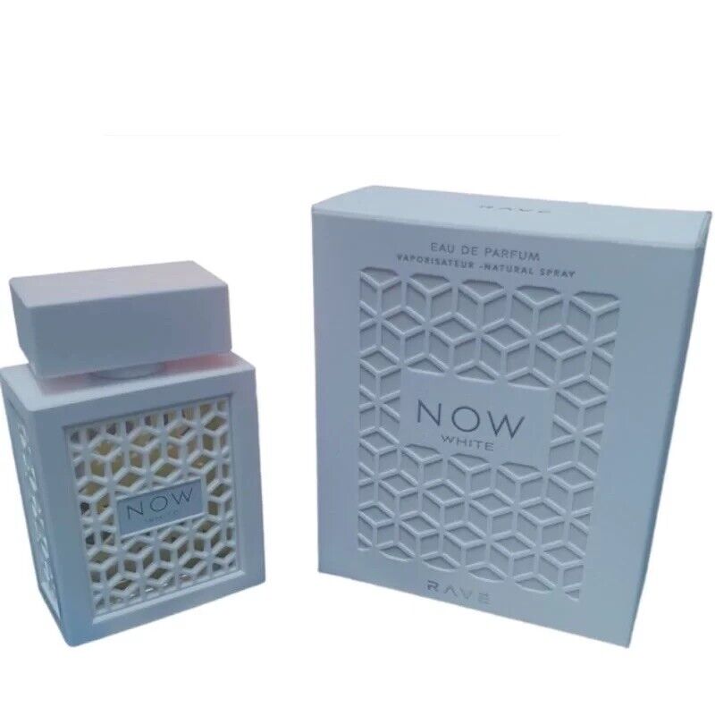 Now White Rave By Lattafa Eau De Permum sandalwood vanilla scented Perfume 100Ml halal dubai uae