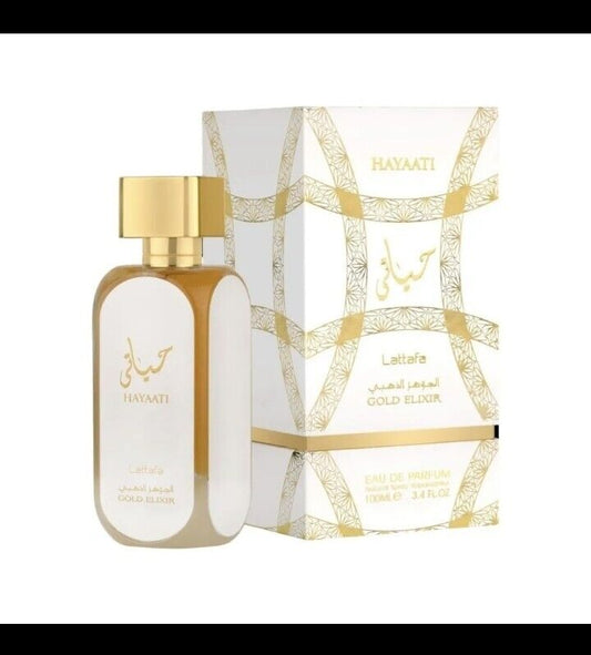 Hayaati Gold Elixir Perfume Long Lasting Lattafa Arabic Fragrance UAE 100ml