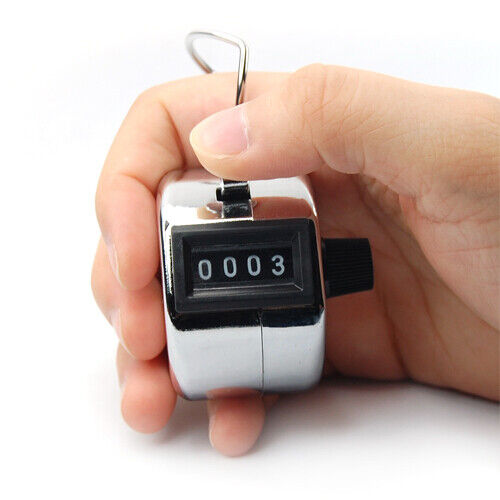 Mechanical Tally Counter Hand Held 4 Digit Palm Golf Finger Counting Clicker