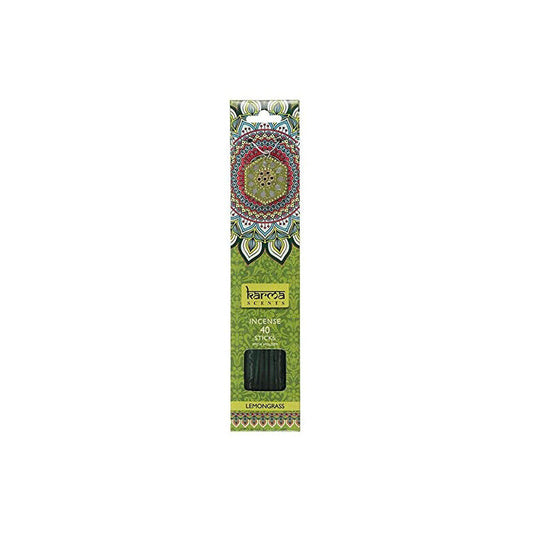 Karma Scents Collection 40 Piece Incense Sticks with Holder Scents lemongrass