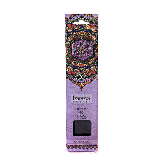 Karma Scents Collection 40 Piece Incense Sticks with Holder Scents lavender