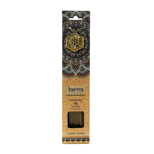 Karma Scents Collection 40 Piece Incense Sticks with Holder Scents ylang ylang