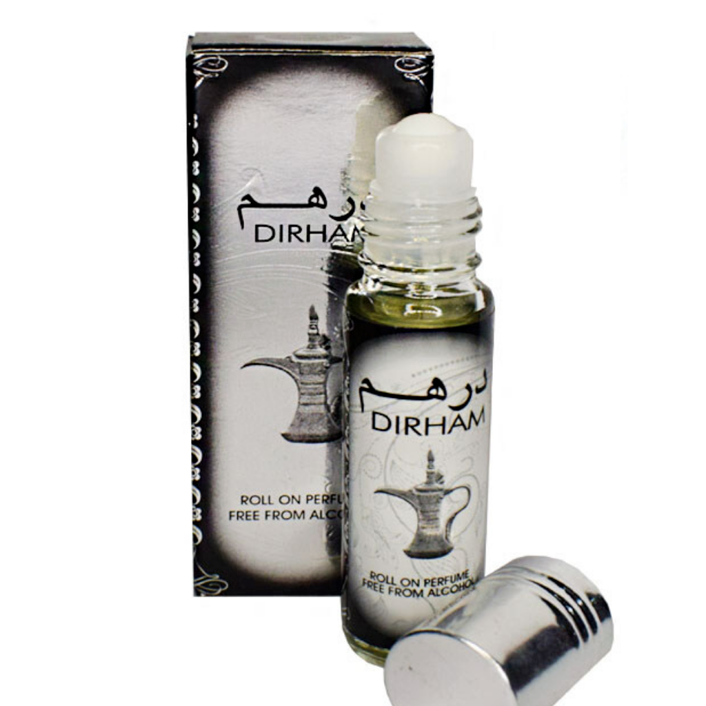 Dirham Silver Parfum Oil by Ard Al Zaafaran Unisex Body Roll on Deodorant 10ml