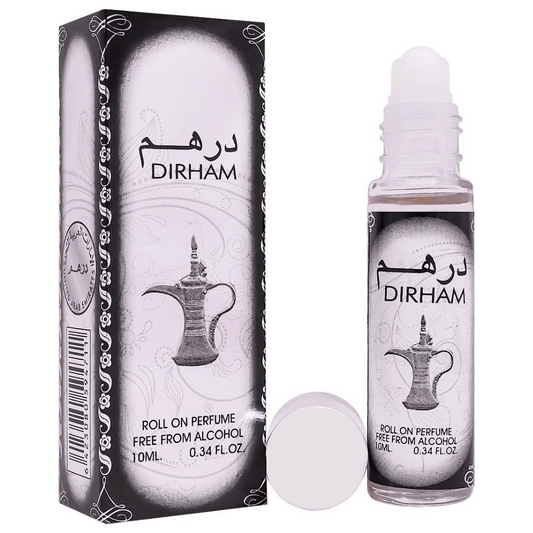 Dirham Silver Parfum Oil by Ard Al Zaafaran Unisex Body Roll on Deodorant 10ml