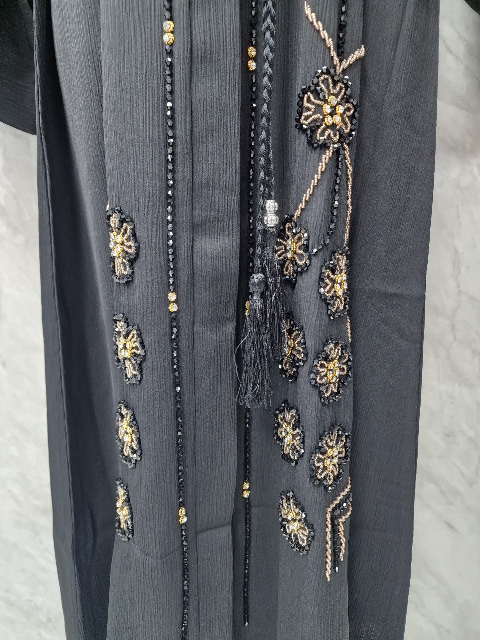 Black Abaya with Gold Embellishments